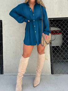 Women Bodysuits - 藍色 - 查看 1