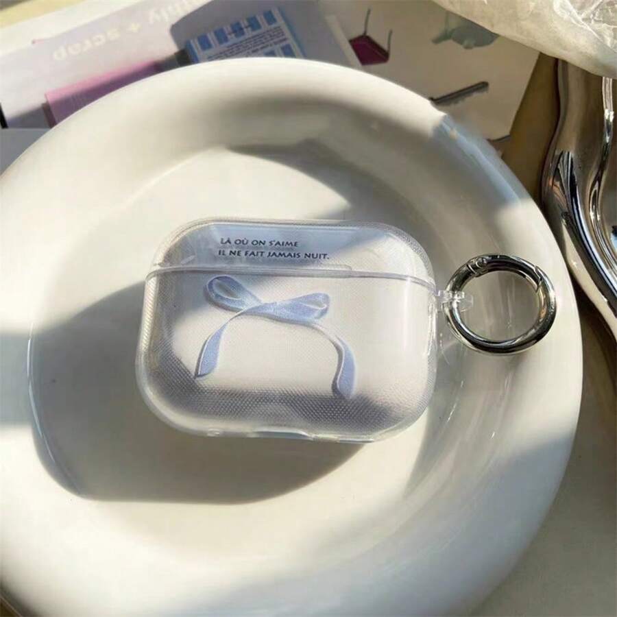 Apple Bowknot 保护壳适用于 Airpods 2 无线耳机，透明柔软防震外壳适用于 Airpods 3、AirPods Pro、AirPods Pro 2/AirPods 4