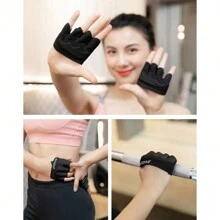 1 Coppia di guanti da fitness a mezza dita antiscivolo, guanti sportivi unisex per protezione, allenamento funzionale, sospensione, sollevamento pesi e altro ancora - protezione del palmo, migliore presa, accessori da palestra neri, sport, palestra, esercizi a casa, guanti da palestra per donne, guanti da boxe, guanti da palestra, guanti da palestra, guanti da palestra per uomo