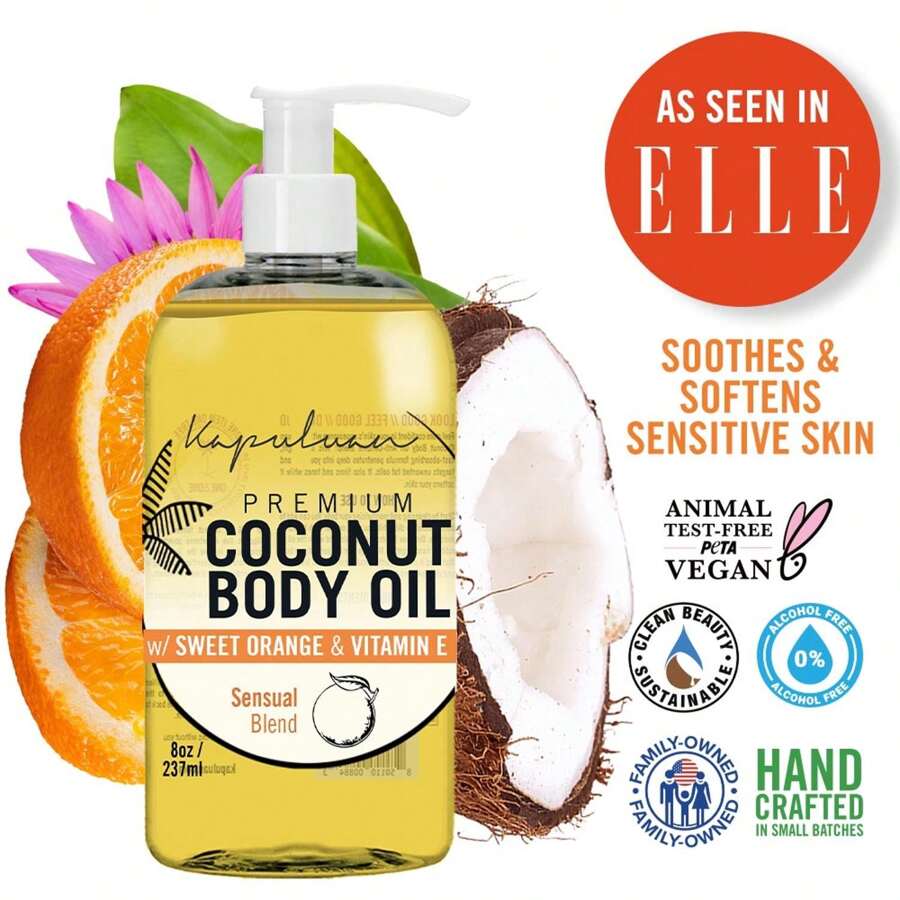 Kapuluan Coconut Body Oil Romantic Sensual Citrus With Almond, Jojoba