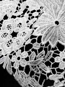 1 件新款蕾丝领，3D 镂空刺绣花卉装饰，涤纶刺绣领子贴片，适用于厨房装饰、家居装饰、服装装饰，适用于连衣裙、桌布、餐巾、毛绒玩具，适用于宴会、礼物、生日、派对、婚礼 - 黑色 - 查看 2