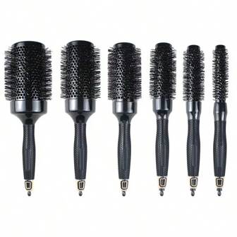 1pc Black Ceramic Coated Round Barrel Comb, Nylon Teeth Roller Comb, Heat Resistant Curly Hair Styling Tool For Salon And Home Use, Large Wave Aluminum Tube Comb, Hair Brush, Comb, Hair Tools, Hair Products And Accessories For Barber Salon Beauty Travel Essentials, Back To School, Travel Holiday Essentials, Hair Accessories For Women, Brushes, Hair Brush, Edge Brush Hair Brush, Detangling Brush, Hair Products, Hair Tools, Hair Stuff, Hair Care, Curly Hair Brush, Barber, Hairdressing Equipment, Travel Essentials, Hairstyle, Hairdressing,Hair Brush,Slick Back Brush,Styling Brush,Curly Hair Brush,Edge Brush,Hair Comb,Brush Hair,Hair Brush Set,Comb Hair,Comb For Curls,Detangling Brush,Hair Brush For Women,Hair,Travel,Hair Products,Hair Tools,Hair Stuff,Barber,Barber Accessories,Barbershop,Hairdressing Equipment