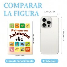 1 套 4 本西班牙语儿童第一图画书。孩子们最喜欢的词汇书。圆角设计，对孩子安全。增强儿童的认知能力。适合圣诞节、感恩节、新年礼物 - 白色 - 查看 6