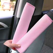 2pcs Car Seat Belt Shoulder Pad, Pink Universal Safety Belt Cushion Cover - Pink - View 2