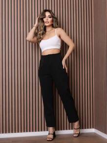 Women Pants - 黑色 - 查看 4