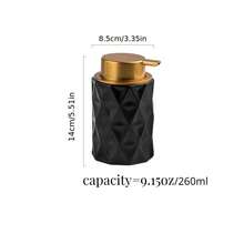 肥皂液分配器-1入組260ml簡約鑽石陶瓷按壓泡沫洗手液沐浴露洗髮水乳液瓶旅行旅館B&B浴室家庭裝飾 - 彩色 - 查看 10