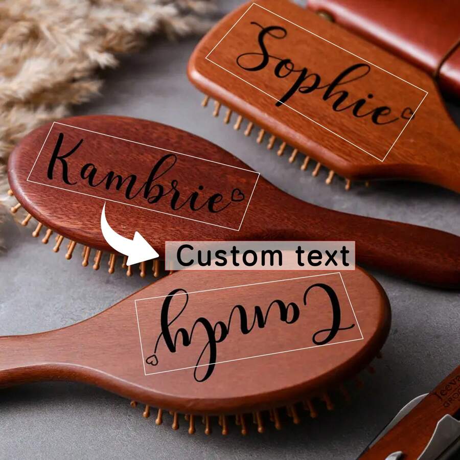 1pc Name Carved Comb, Personalized Gift, Handmade Party Accessory, Custom Hair Comb, Custom Gift, Personalized Gift