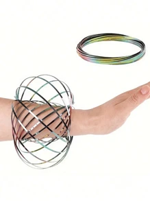 1 Đồ chơi cánh tay vòng xoay Flow Ring, Vòng tay đồ chơi vòng ma thuật Vòng tay lò xo động học, Vòng tay Kinetic Flow 3D Đồ chơi cánh tay Slinky Vòng quay huyền bí, Đạo cụ khiêu vũ tiệc mát mẻ tương tác đa giác quan (Một số bộ phận được gửi ngẫu nhiên) - Nhiều màu - Xem 5