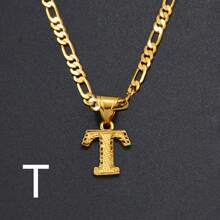 1pc Ladies' Gold Or Silver A-Z Alphabet Pendant Necklace, Charm Jewelry For Birthday/Party/Wedding - Gold - View 21