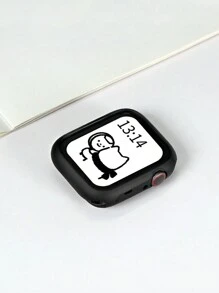 2条黑色可爱舒适硅胶表带，可调节防水腕带，搭配柔软镂空保护壳，兼容 38/40/41/42/44/45/46/49mm，适用于Series Ultra/SE/10/9/8/7/6/5/4/3/2/1 - 黑色 - 查看 4