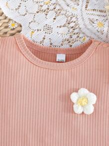 Baby Mädchen Sommerkleidung, gerüschter Ärmel, floraler Muster-Romper, Mehrfarbig