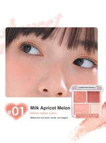 JUDYDOLL 9g 2-In-1 Blush & Highlighter Palette, Matte Highlighter, Natural Makeup Effect, New Product, Multi-Purpose, Suitable For Dates, Parties, Gifts, Especially Suitable For Friends, Girlfriends, Weddings, Wedding Guests, Singles Parties, Elegant Makeup, Natural Daily Makeup, Sweet Makeup, Blood Red Makeup, Date Makeup - #01 - 查看 6