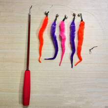 6 Chiếc Mèo Tương Tác Đồ Chơi Lông Vũ Teaser Dính Cây Đũa Phép Thú Cưng Có Thể Thu Vào Lông Vũ Chuông Đổ Thay Thế Bắt Sản Phẩm Cho Mèo Tập Thể Dục - Nhiều màu - Xem 4