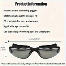 Electroplated Adult Swimming Goggles Set, HD Anti-Fog & Waterproof Lens, With Nose Clip & Earplugs, UV Protection, Ideal For Training, Swimming Pools Or Beaches, Beach Essentials, Beach Accessories, Pool Float
