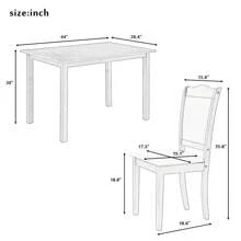 5-Piece Wood Dining Table Set Simple Style Kitchen Dining Set Rectangular Table With Upholstered Chairs For Limited Space (Espresso,Walnut) - 核桃 - 查看 4