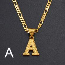 1pc Ladies' Gold Or Silver A-Z Alphabet Pendant Necklace, Charm Jewelry For Birthday/Party/Wedding - Gold - View 18
