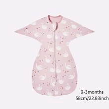 婴儿春秋季连体睡袋，新生儿防惊吓双向拉链，方便更换尿布，连体设计，弹性袖口襁褓巾，包裹巾，男女宝宝洗礼礼物，情人节礼物 - 彩色 - 查看 12