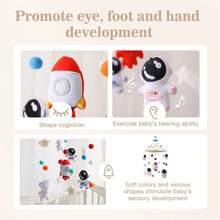1pc Mobile Baby Crib Space-Themed Bed Bell With Astronauts, Minimalist Children's Room Decoration Hanging Sleep Bell - Multicolor - View 3