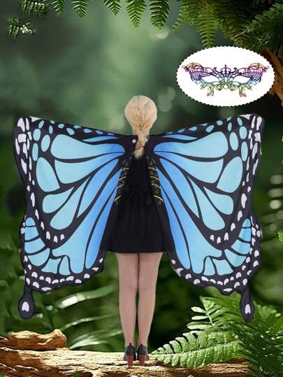 Costume Farfalla Set 3 Mantelli Farfalla Per Bambine - Ali Da Fata Con