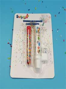 1入組糖果音樂驚喜蠟燭-自動噴霧彩色糖果，生日創意蛋糕裝飾蠟燭 - 多色 - 查看 10