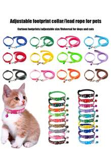 Collares reflejantes para mascotas (gatos y perros) con lazo ajustable en forma de campana, correa universal