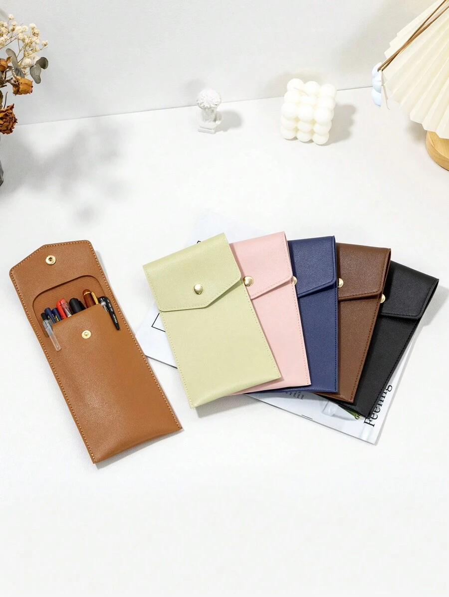 Leather Wide Pencil Case, Creative Large Capacity Student Multifunctional Pencil Case Stationery Bag, Unisex Back To School,Pencil Pouch,School Bag - Single Piece - View 1