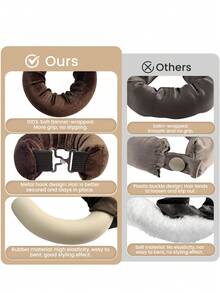 3pcs Rubber Magic Hair Curlers With 3 Hooks, Heatless Wave Curling Tool For Sleeping Curling - Multicolor - View 4