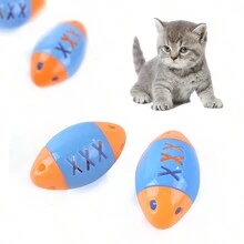 寵物貓玩具球，魚型鈴鐺球，是寵物追逐聲音玩具，能讓寵物運動和奔跑，增強樂趣 - 藍色 - 查看 4