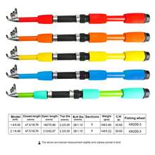 Vara de Pesca de Fibra de Vidro FTK Barata 1.8M/5.9FT, Vara Telescópica de Esportes ao Ar Livre - Azul - Visão 3
