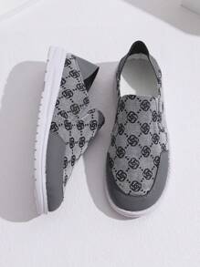 Women's Fashionable Slip-On Round Toe Flat Shoes, Casual And Versatile For Travel & Holiday - Grey - View 6