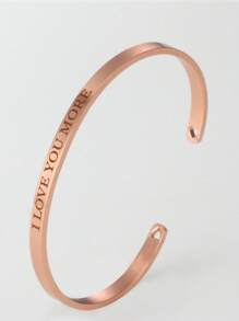 4mm刻字定制名字手環，女士金色不鏽鋼手環，刻字禮物 - 銀色 - 查看 4