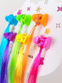 6pcs Girls Wig Decor Hair Claw For Hair Decoration