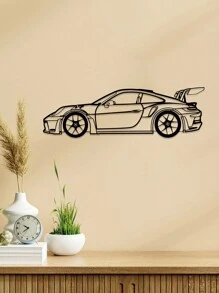 1入裝飾藝術創意金屬鐵藝911 GT3 RS跑車掛壁藝術裝飾品，適用於室內外牆面裝飾的吊墜飾品，汽車愛好者和男人的禮物，聖誕和萬聖節禮物