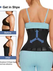 Women's Adjustable Elastic Waist Cincher Belt, Suitable For Spring, Summer, And All Seasons, Easy To Wear And Take Off - Black - View 3