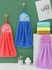 1/3/10件装珊瑚绒洗碗巾套装，带挂环，适用于擦手、洗碗、浴室清洁、茶巾、柔软手巾、吸水清洁布、挂布、厨房配件 - 彩色 - 查看 3