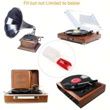 Agujas de tocadiscos, 2 piezas de estilos universales para tocadiscos, aguja de reemplazo para tocadiscos de vinilo LP fonógrafo - Rojo - Ver 4