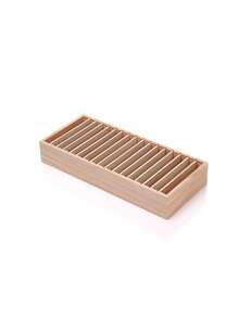 17/20格木質發夾和頭帶收納盒，附可拆卸托盤，可存放名片和珠寶首飾 - 原木 - 查看 11