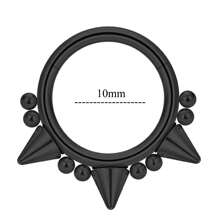 16G 鼻中隔环 316L 不锈钢鼻环 身体穿孔首饰 适用于鼻中隔/鼻子/耳垂 - 不锈钢软骨耳环 男女皆宜 - 黑色 - 查看 27