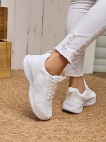 Women's High-Quality Outdoor Leisure Shoes, Breathable Knitted Lightweight Comfortable Sports Shoes, Non-Slip Women's Shoes