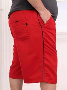 Men Plus Size Shorts - 紅色 - 查看 4