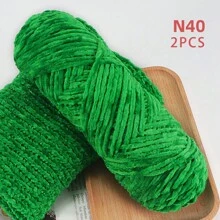 QJH 1pc/2pcs Velvet Chenille Yarn, Soft & Warm Hand Woven Yarn Thread, Perfect For DIY Crochet And Knitting Creative Projects, Ideal For Weaving Scarves, Blankets, Hats, Sweaters