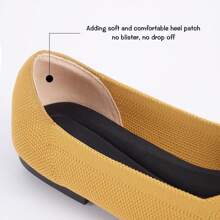 Women's Ballet Flat Shoes Knit Dress Shoes Pointed Toe Flats Comfort Slip On Walking Flats Foldable Soft Shoes - Yellow - View 3