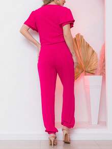 Women Two-Piece Outfits - 玫紅色 - 查看 4