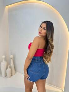 Women Bodysuits - 玫紅色 - 查看 2