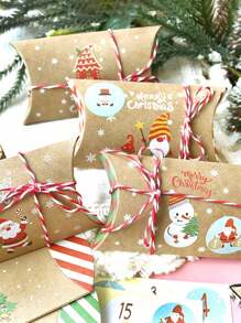 24 件/包 圣诞倒计时降临日历 带饼干和糖果 派对礼盒 圣诞装饰 圣诞派对礼品 圣诞派对用品 圣诞派对 圣诞快乐 平安夜 - 彩色 - 查看 6