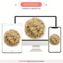 Moños postizos para el cabello, extensiones de moño de peluca para mujer, chignon, coleta, extensión de cabello artificial sintético trenzado con pinza para mujeres - Multicolor - Ver 6