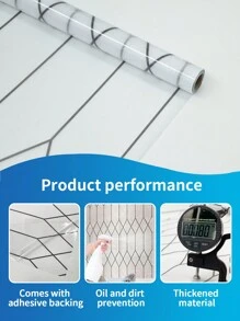 1 Roll Matte Geometrical Pattern Static Cling Glass Window Film, Opaque Vinyl Non-Adhesive Privacy Window Sticker, Reusable And UV Blocking, Suitable For Glass Doors, Cabinet Mirrors And Shower Screens (17.5*118in) - Frosted - View 10