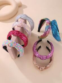 1pc Sparkly Girl's Hair Band For Party And Daily Decoration - Multicolor - View 3