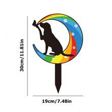 1入組寵物狗紀念墓碑金屬墓誌碑釘式花園紀念牌，適用於墓地、花園、戶外裝飾 - 彩色 - 查看 3