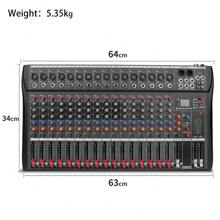 Depusheng 16 Channel Audio Mixer Sound Mixing Console With USB, PC Recording Input, XLR Microphone Jack, 48V Power, RCA Input/Output For DJ Studio Streaming Stage Perfomance For Professional And Beginners - 查看 8